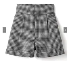 千鳥柄ハイウエストショートパンツ