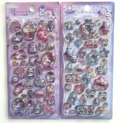 ユニコーンとキャラクターの立体シールセット