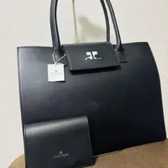 クレージュ トートバッグ ビジネスバッグ 黒ブラック A4 Courreges