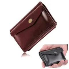 本革 ミニ財布 メンズ レディース 小銭入れ 薄型 コンパクト ボルドー