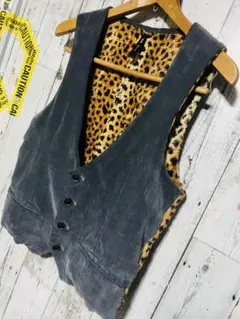 00s glamb フォーマルベスト レオパード Punk grunge y2k
