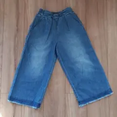 新品デニム ワイドパンツ ガウチョパンツ130