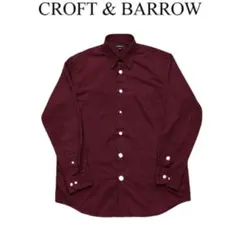 CROFT&BARROW 長袖シャツ ドレスシャツ M相当 ボルドー 無地のサムネイル
