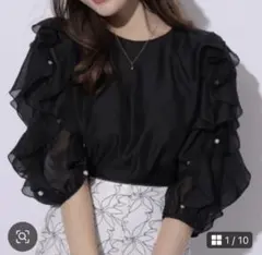 【新品タグ付き】Apuweiser-riche フリルパールブラウス サイズ1