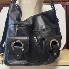 3way A4 ショルダーバッグ　レザーバッグ　y2k ハンドバッグ　リュック