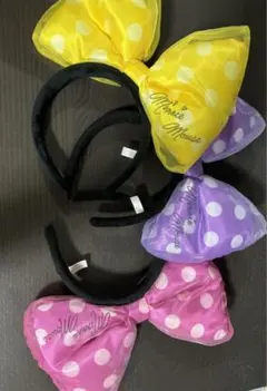 ディズニー公式 ミニーリボンカチューシャ まとめ売り3点 ほぼ未使用