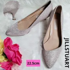 ジルスチュアート パンプス ラメ ビジュー アーモンドトゥ 結婚式 22.5cm