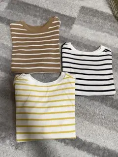 2025発売品　ユニクロ　ボーダー　ロンT 3枚セット　80cm