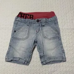 ストライプデニム風ハーフパンツ　90cm