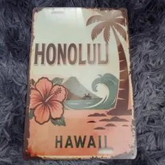 HONOLULU HAWAII インテリアプレート 壁掛け　30×20