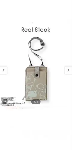 フェリシモPEANUTSスマホ入るショルダーポーチバッググレー系スヌーピー新品5のサムネイル