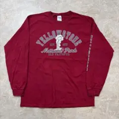 ギルダン　長袖Tシャツ　ロゴ　プリント　アメリカ古着　L 6006