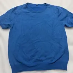 Mサイズ 半袖ニット ブルー