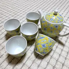 k14 渋草焼青い獅子と神馬のデザイン 陶器 湯呑茶碗 20個セット