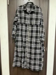チェック柄シャツワンピース（長袖）
