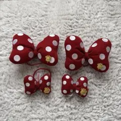 ミニー 水玉リボンセット 大小2個ずつ