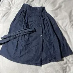 デニムロングスカート ベルト付き