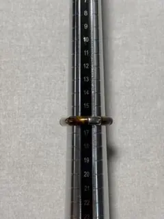 シルバーとブラウン コンビネーションリング 16号