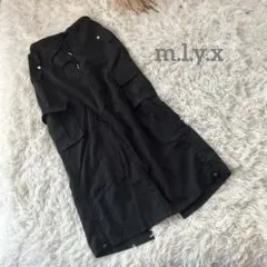 m.l.y.x＊ナイロンスカート ロング シャーリング タイト 黒 トレンド 秋