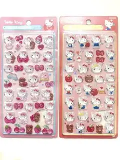 サンリオ キティ シール 2枚セット♡ボンボンドロップ 風 ぷくぷくシール