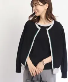 リフレクト　カーディガン　ブラック　長袖　ワールド　LL 13　春　夏