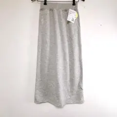新品未使用品グレー ロングスカート Sウエストゴム