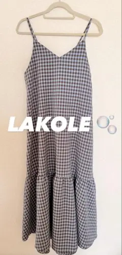 LAKOLE チェック キャミワンピース