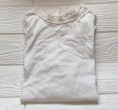 サマンサモスモス　SM2 襟レースギャザーカットソー　ブラウス　used