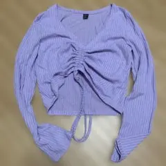 SHEIN ラベンダーカラー クロップドトップス M