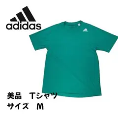 【美品】adidasアディダス レディース ランニングTシャツ グリーンMサイズ