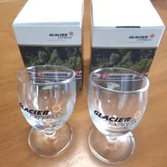 GLACIER EXPRESS 箱付き２個セット 傾いたワイングラス 氷河特急
