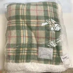 新品 裏ボア チェックブランケット グリーン アフタヌーンティー