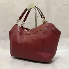 美品】COACH バーガンディ 2way 三日月 ハンドバッグ ショルダー付き 