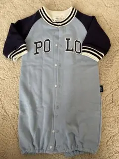 バースデイ　POLO Baby ライトブルー・ネイビー、ロンパース