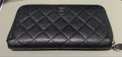 CHANEL ブラック レザー 長財布
