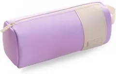 筆箱 ペンケース シンプル 大容量 多機能 ポーチ パープル　小物入れ