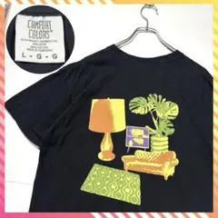 COMFORT COLORS バックプリント Tシャツ L 黒 丸胴 メンズ