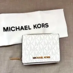 【新品】マイケルコース 三つ折り　財布　ホワイト　MKシグネチャー