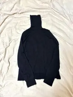 midiumisolid ブラック タートルネック ニット