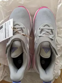 adidas キッズスニーカー グレー/ピンク