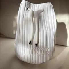 Dior ディオール　ノベルティホワイトプリーツポーチ