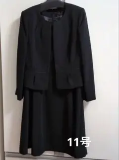 黒礼服　ブラックジャケットと半袖ワンピースのセット　　11号
