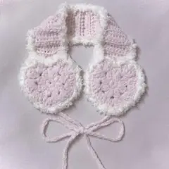ハート型耳あて ホワイト ピンク プリンセスモール ハンドメイド イヤーマフ
