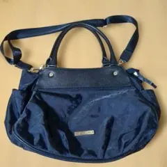 russetブラックショルダーバッグ ロゴ入り