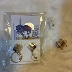 ハンドメイドイヤリング、髪留め　2点セット