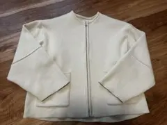 無地/ボーダー スポンディッシュ ランタンスリーブ ジップニットカーディガン