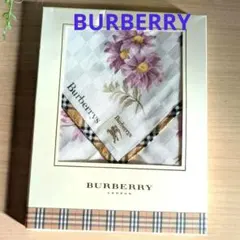 【新品】BURBERRY バーバリー ハンカチ　花柄 ノバチェック コスモス