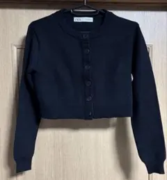 ZARA ブラック クロップドカーディガン
