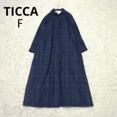 極美品✨TICCA チェック柄ウールロングワンピース