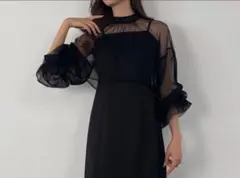 結婚式ドレス　お呼ばれドレス　パーティードレス　フォーマル　コンビワンピース